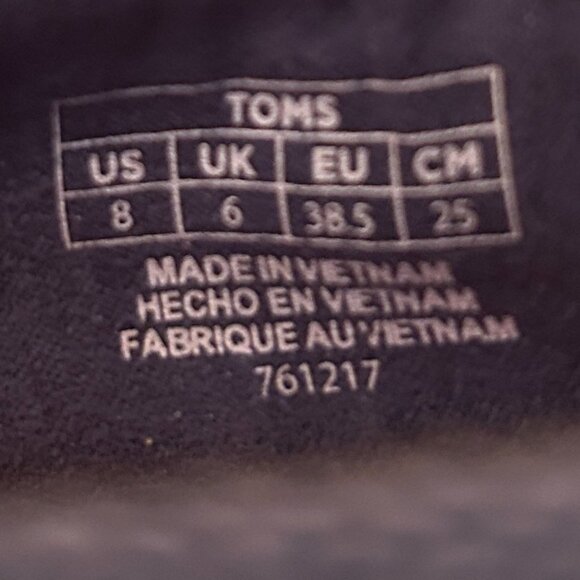 NWOT Toms Womens Canvas Classic Blue Slip On Shoe Size 8 - Picture 9 of 9